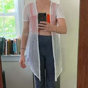 White fishnet swim cover 🐠🐠